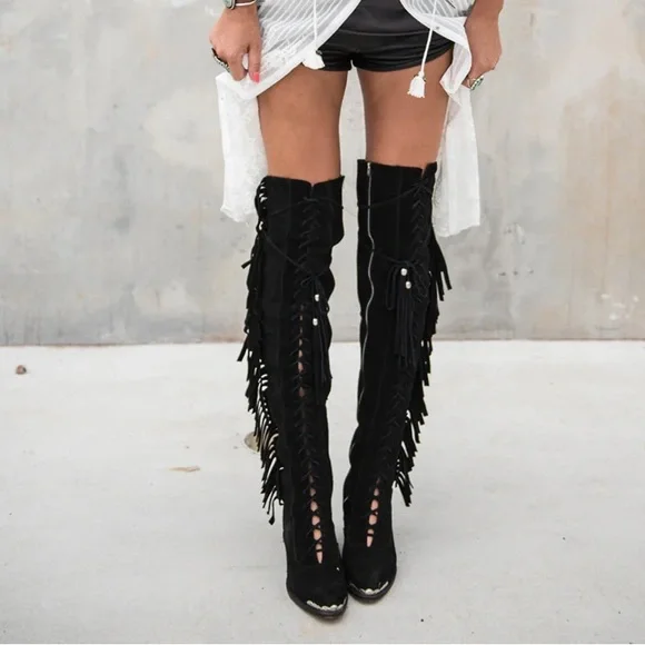 Spell Shoes Like New Spell Mimi Gypsy Witch Like Fringe Otk